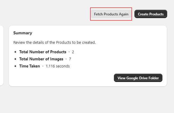 Fetch Products Again