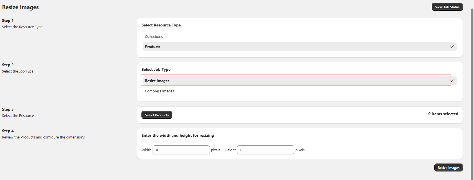 Select Resize Images